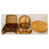 Fun Vintage Wood, Glass and Baskets For Serving