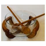 Fun Vintage Wood, Glass and Baskets For Serving