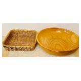 Fun Vintage Wood, Glass and Baskets For Serving