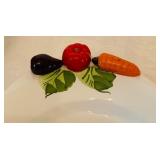Vintage Vegetable Motif Serving Dishes