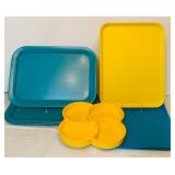Vintage Plates, Plastic Cups and Trays