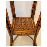 Beautiful Vintage Bamboo Rattan Tall Side Key Table