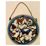 Variety of Stained Glass Pieces and Plastic Trivet