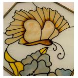 Variety of Stained Glass Pieces and Plastic Trivet