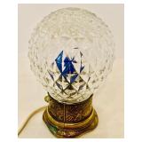Vintage MCM I.W. Rice & Co Portable Lamp Etched Glass Globe Boudoir Light