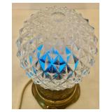 Vintage MCM I.W. Rice & Co Portable Lamp Etched Glass Globe Boudoir Light