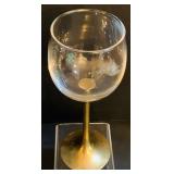 Gorgeous Vintage Solid Brass Stem Wine Glasses from Thailand
