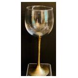 Gorgeous Vintage Solid Brass Stem Wine Glasses from Thailand