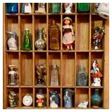 Vintage Typesetter Box Filled with a Variety of Vintage Miniatures