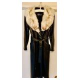 Amazing Vintage Leather and Fur Full Length Jacket