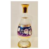 Vintage Purple and Gold Etched Glass Vase