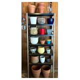 Storage Shelf with Pots and Planters