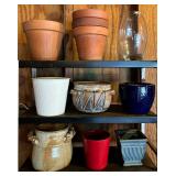 Storage Shelf with Pots and Planters