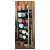 Storage Shelf with Pots and Planters