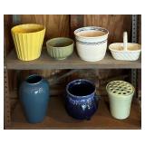Metal Storage Shelf with Planters and Pots