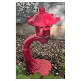 Red Cantilevered Cement Lantern