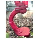 Red Cantilevered Cement Lantern