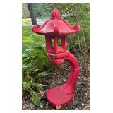 Red Cantilevered Cement Lantern
