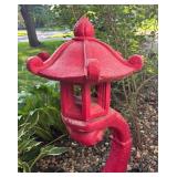 Red Cantilevered Cement Lantern