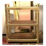 Vintage Caned Top Triple Shelf