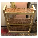 Vintage Caned Top Triple Shelf