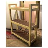 Vintage Caned Top Triple Shelf