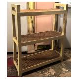 Vintage Caned Top Triple Shelf