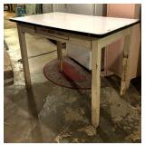 Vintage Enamel Top Table