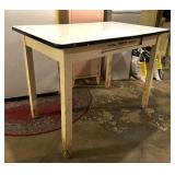 Vintage Enamel Top Table