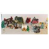 Variety of Lighted Holiday Houses / Buildings, Including Department 56 House HAUNTED MANSION