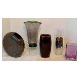 Five Beautiful Glass and Ceramic Vases