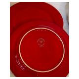 Variety of Vintage Red and Floral Plates
