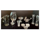 Pretty Vintage Crystal Clear Glass Collection of Vases and More!