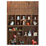 Vintage Wall Hanging Display Box with Small Collectables