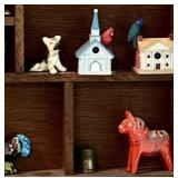Vintage Wall Hanging Display Box with Small Collectables