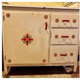 Vintage Wood and Metal Storage Cabinet with Drawers