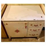 Vintage Wood and Metal Storage Cabinet with Drawers