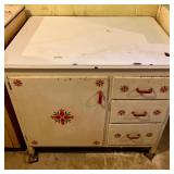Vintage Wood and Metal Storage Cabinet with Drawers