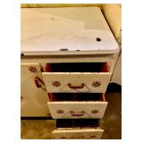 Vintage Wood and Metal Storage Cabinet with Drawers