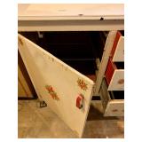Vintage Wood and Metal Storage Cabinet with Drawers