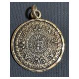 Vintage Sterling Silver Mayan Pendant