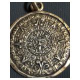 Vintage Sterling Silver Mayan Pendant