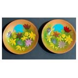 Pair of Vintage Enamel Handcrafted Bovano Coasters