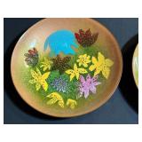Pair of Vintage Enamel Handcrafted Bovano Coasters