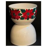 Vintage Two Enamel Mixing Bowl including a Vintage Arabia Poinsetta Enamel Mixing Bowl