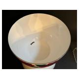Vintage Two Enamel Mixing Bowl including a Vintage Arabia Poinsetta Enamel Mixing Bowl