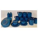 Variety of Vintage Blue Stoneware Mugs, Bowls and More!