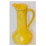 Pretty Vintage Yellow Pottery Pitcher