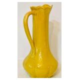Pretty Vintage Yellow Pottery Pitcher