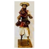 Vintage Folk Art Paper Mache Mexican Man Carrying Pottery